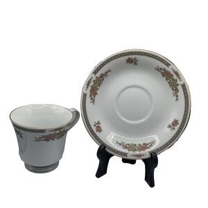 Liling Fine China “ Floral ” Yung Shen Tea Coffee Tea Cup & Saucer Set Sera made